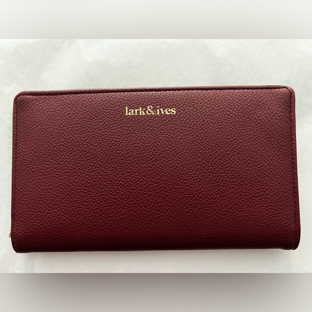 Lark & Ives, Continental Snap Wallet, Bordeaux/Maroon/Burgundy